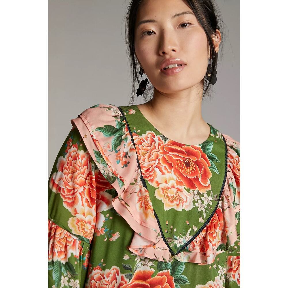 FARM RIO Women's Small Oversized Elinor Tunic Floral Short Dress - Picture 4 of 11